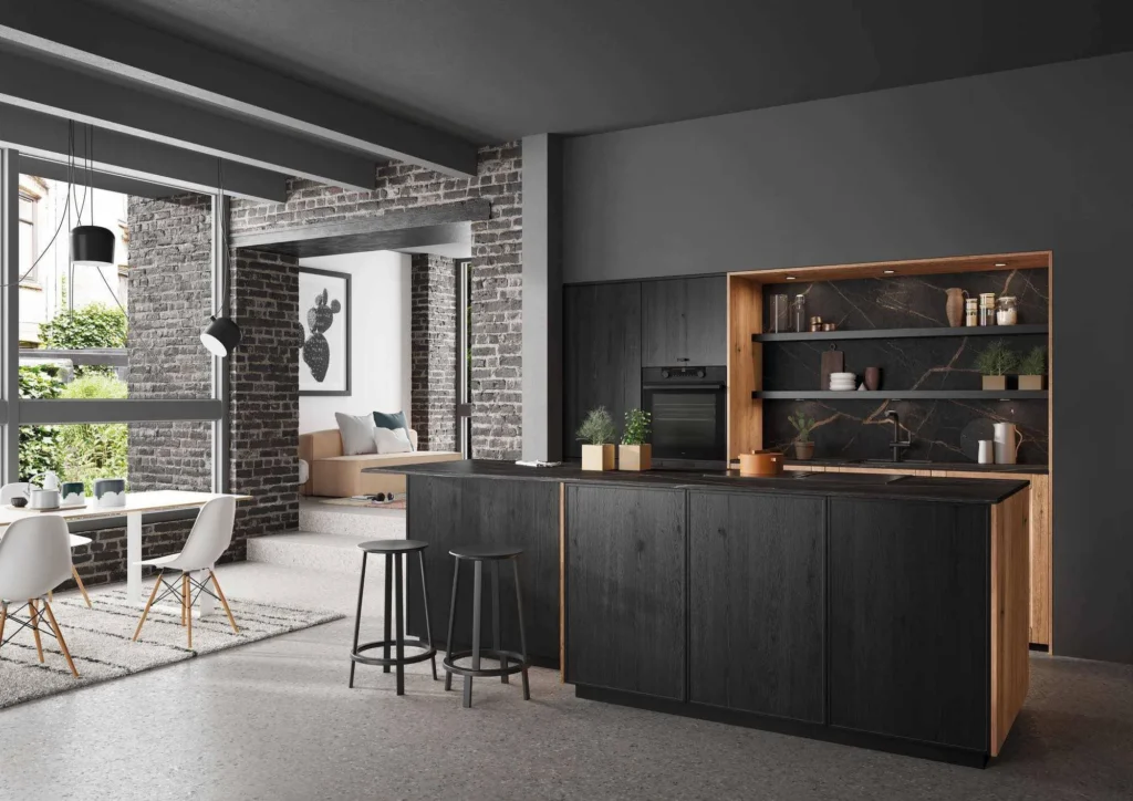 Minimalist Dark-Tone Kitchen​