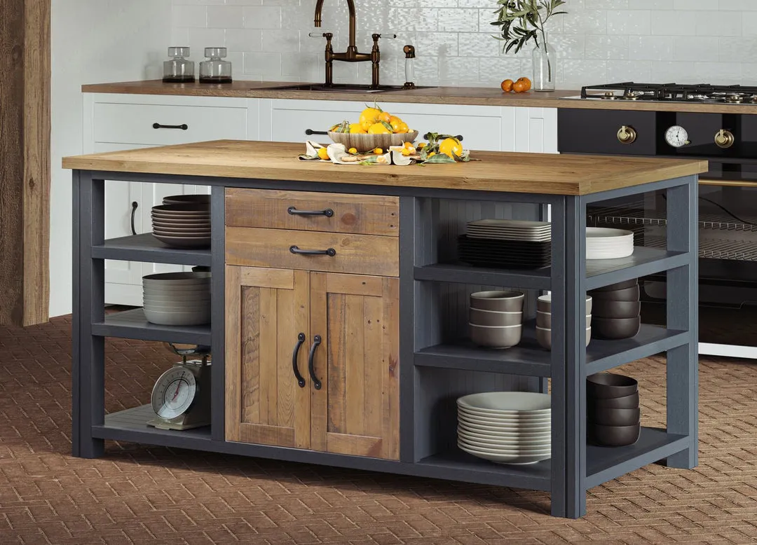 Kitchen island with built-in storage and drawers installed in Tacoma home