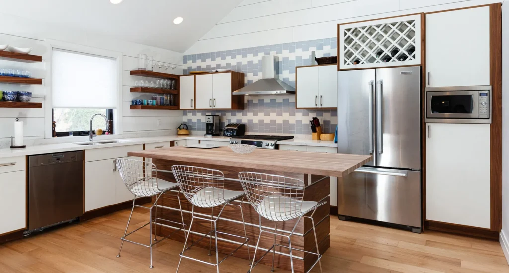 White shaker-style cabinets and quartz countertop in Tacoma kitchen upgrade