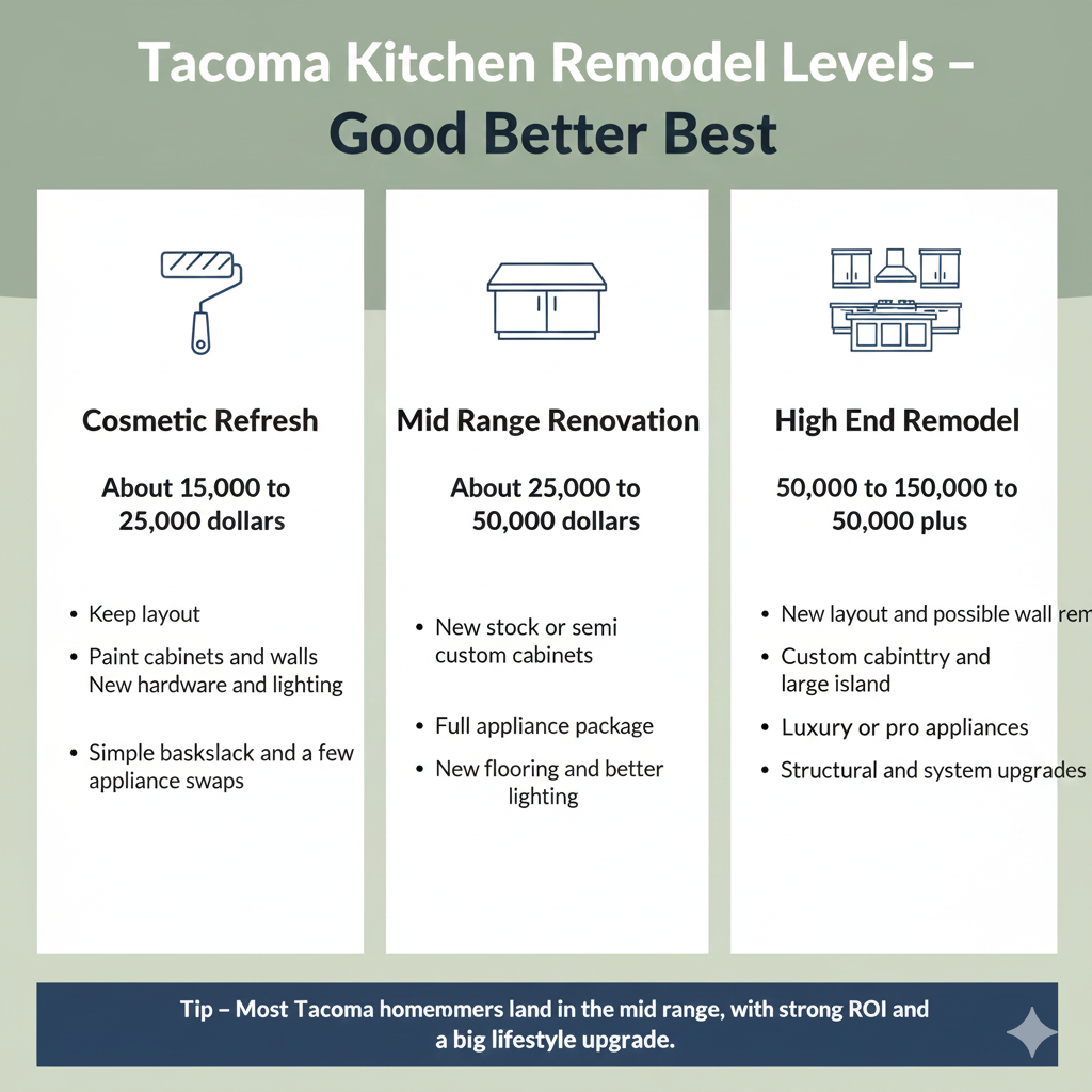 Typical Tacoma kitchen cost breakdown in 2025